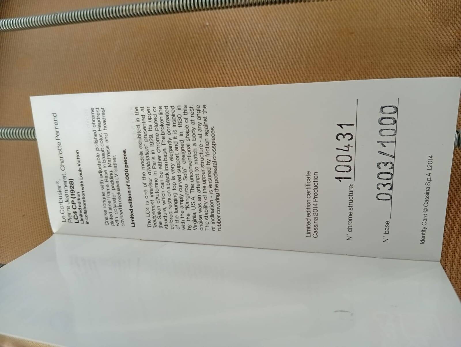 Lc4 le corbusier/ cassina  edition louis vuitton