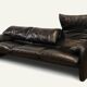 Maralunga 3-seater sofa in black leather by Vico Magistretti for Cassina