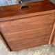 Old and authentic trade storage unit counter with 12 large drawers in cherry wood 1950