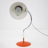 1960s Pair of Josef Hurka Orange Red Desk Lamps, Czechoslovakia