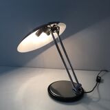 Swivel design desk lamp in chrome and black lacquered metal