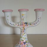 Vintage flower decor ceramic candle holder