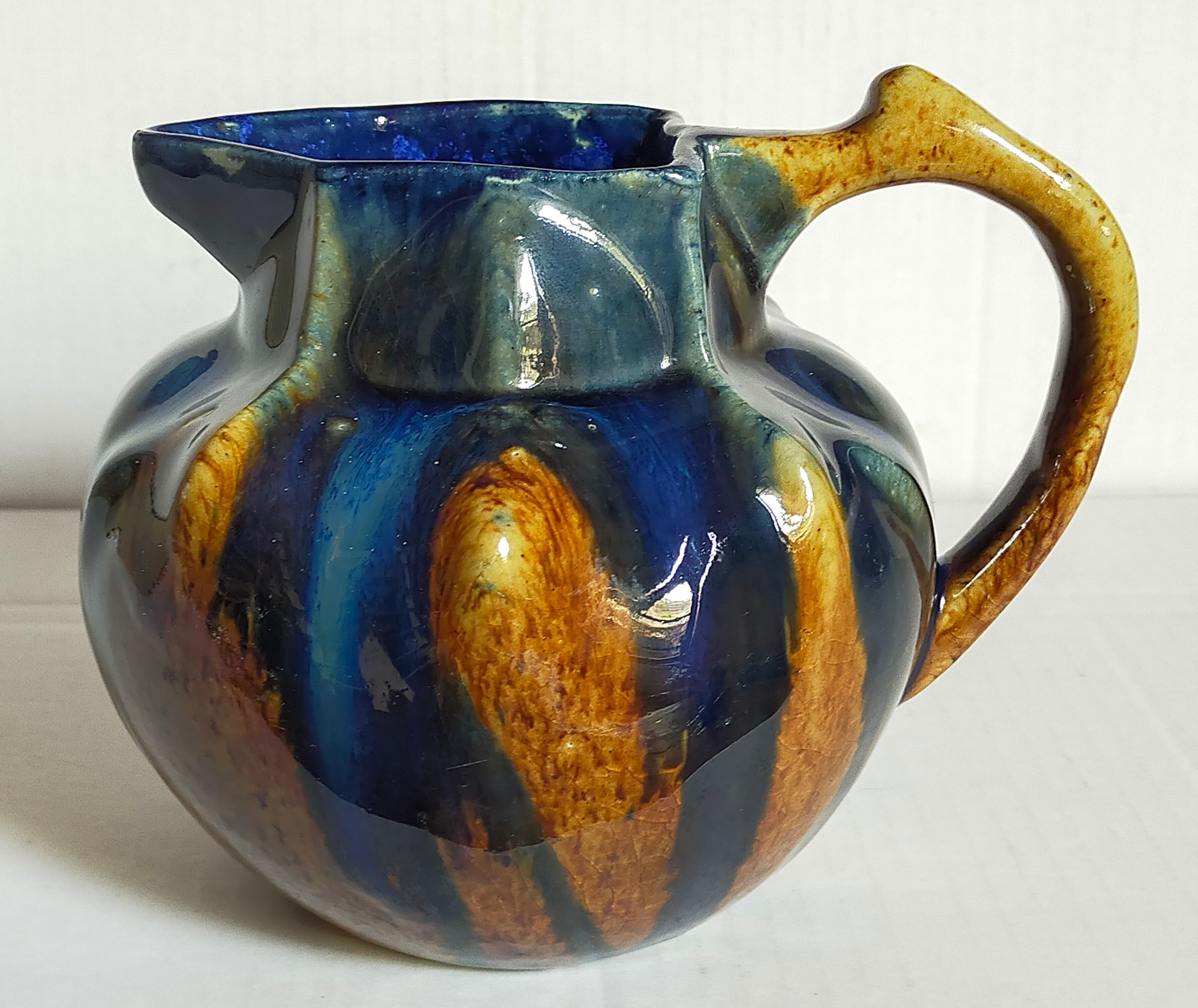Art nouveau pitcher enamelled earth early twentieth century