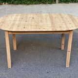 Scandinavian extendable dining table renovated in solid wood 180cm