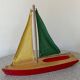 Navigable wooden basin sailboat. OGAS model made in Germany, 70s