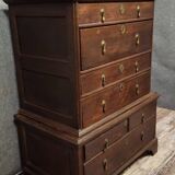 Cabinet - Commode  / chiffonnier ancien en bois massif, XIXᵉ siècle