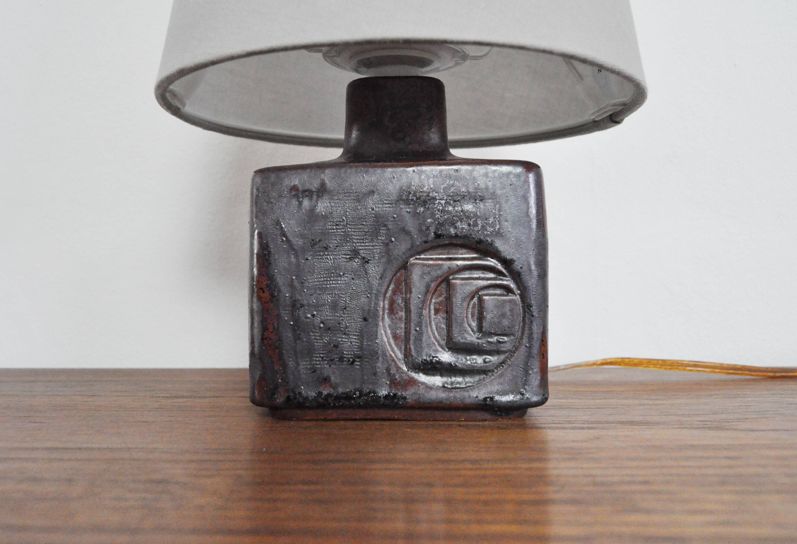 Glazed Stoneware Table Lamp by Desiree Stentøj, Denmark
