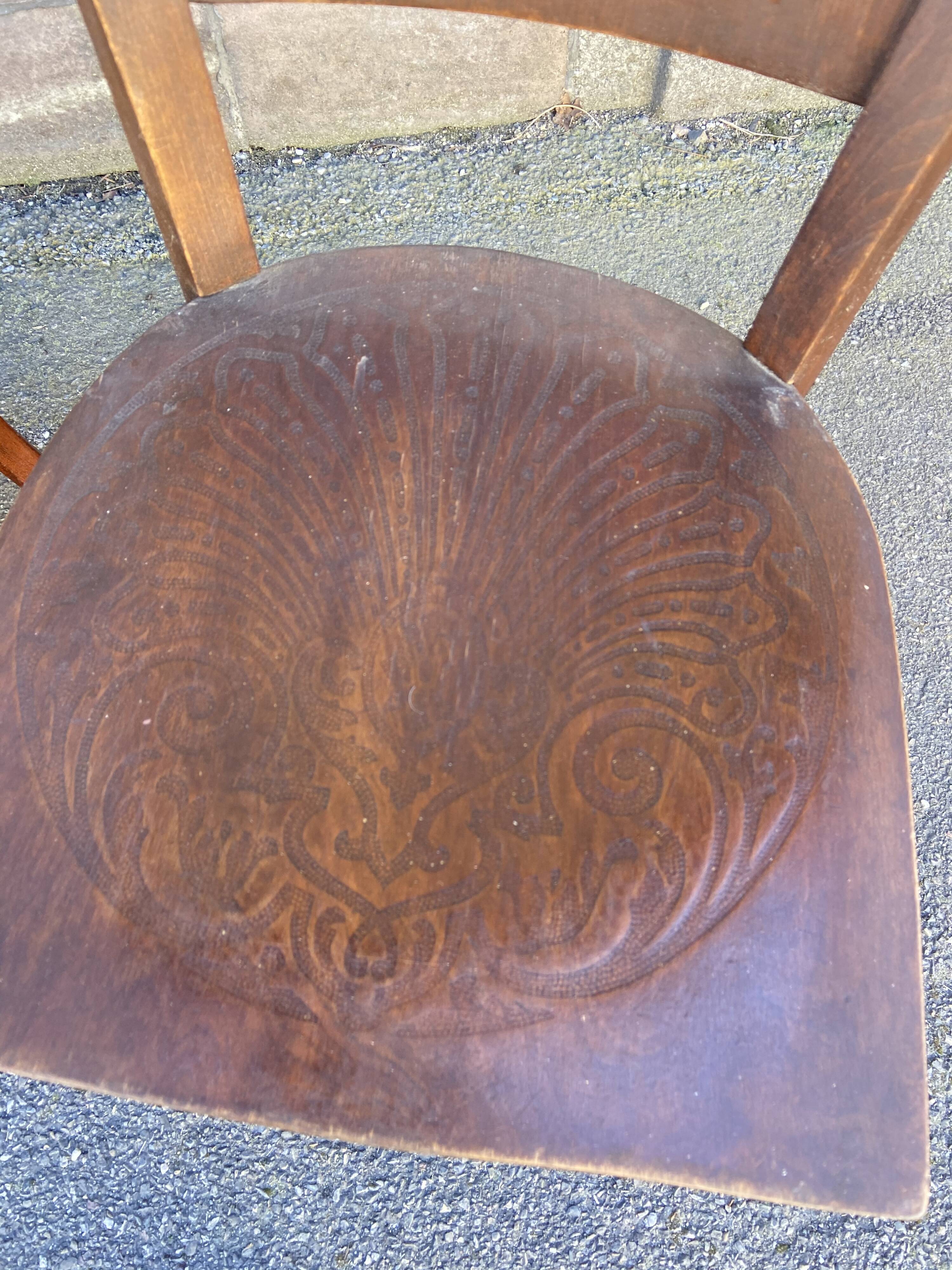 Lot 4 chairs bistro mismatched curved wood brasserie