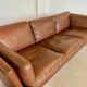 Danish mid-century vintage Mogens Hansen cognac brown leather sofa 60s