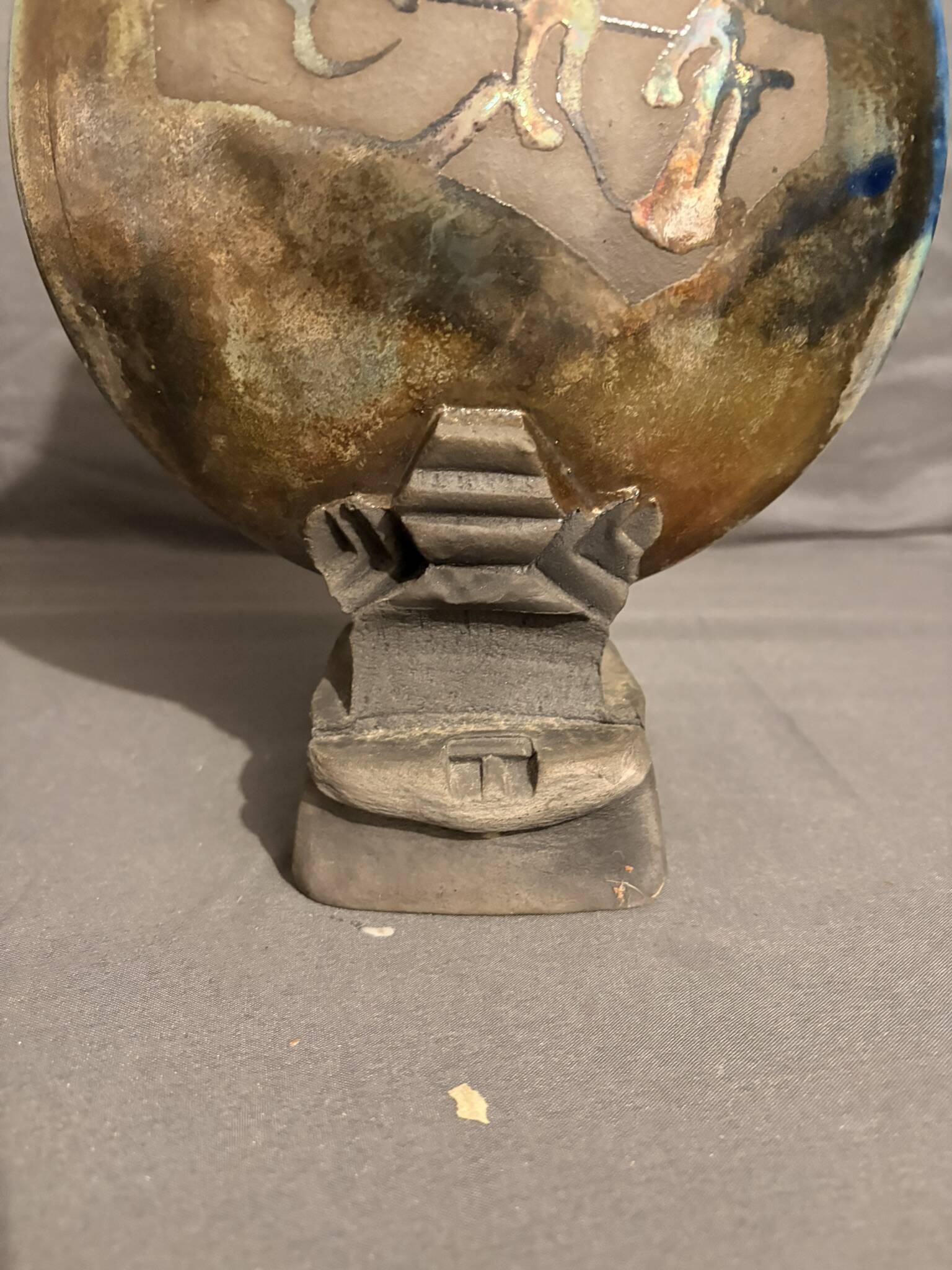 Sculpture Vase Ceramic Contemporary Art Raku Firing Wabi Sabi Eye