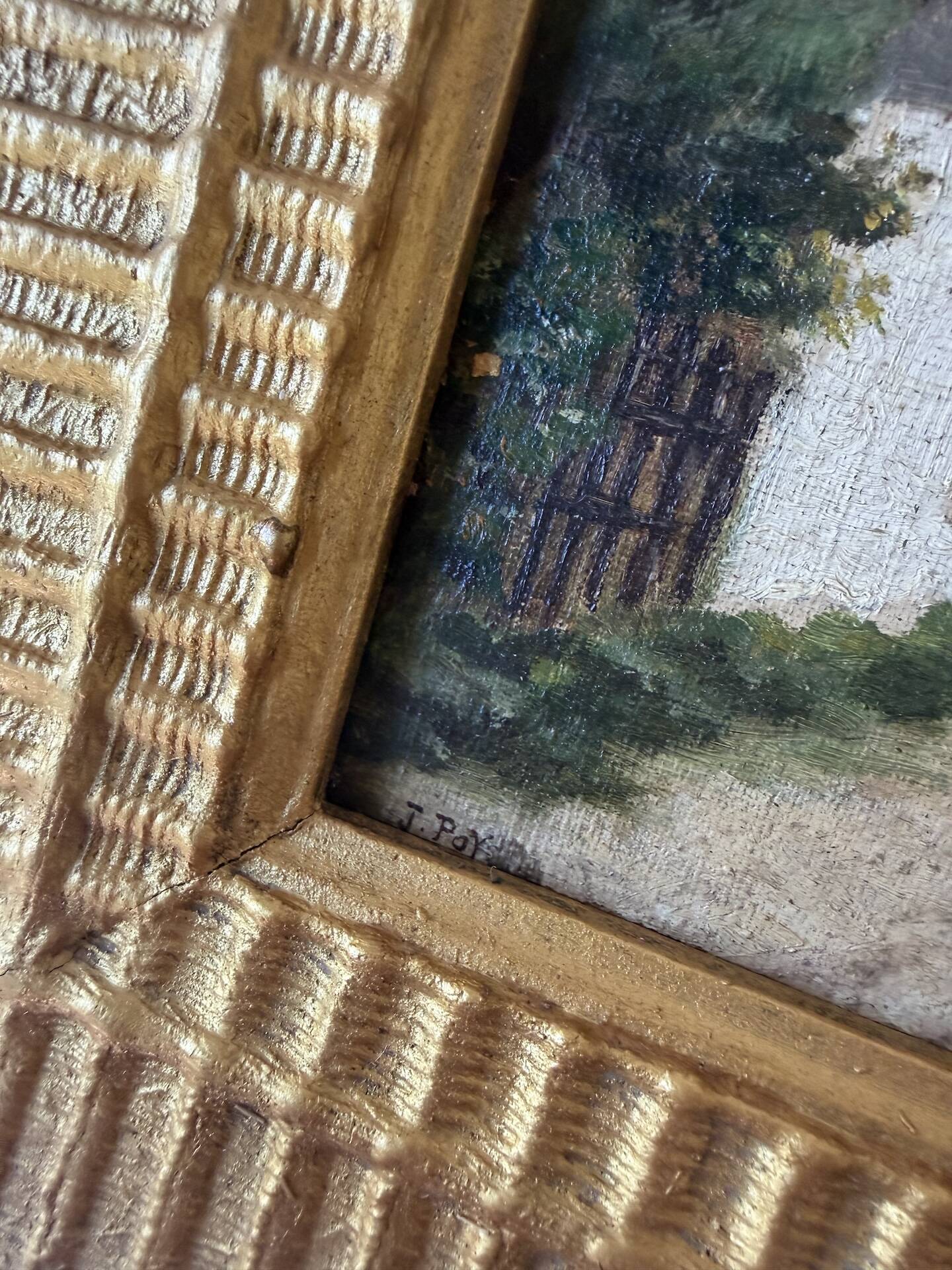 Small oil painting J.Poy 1900