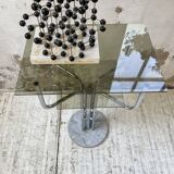 80s glass and marble console