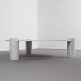 Large Impressive Carrara Marble Coffee Table Made in Italy, 1970s