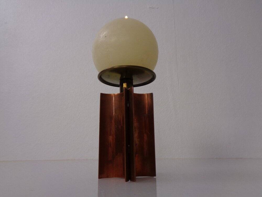 Vintage German Brutalist Candleholder in Copper and Brass, 1960s