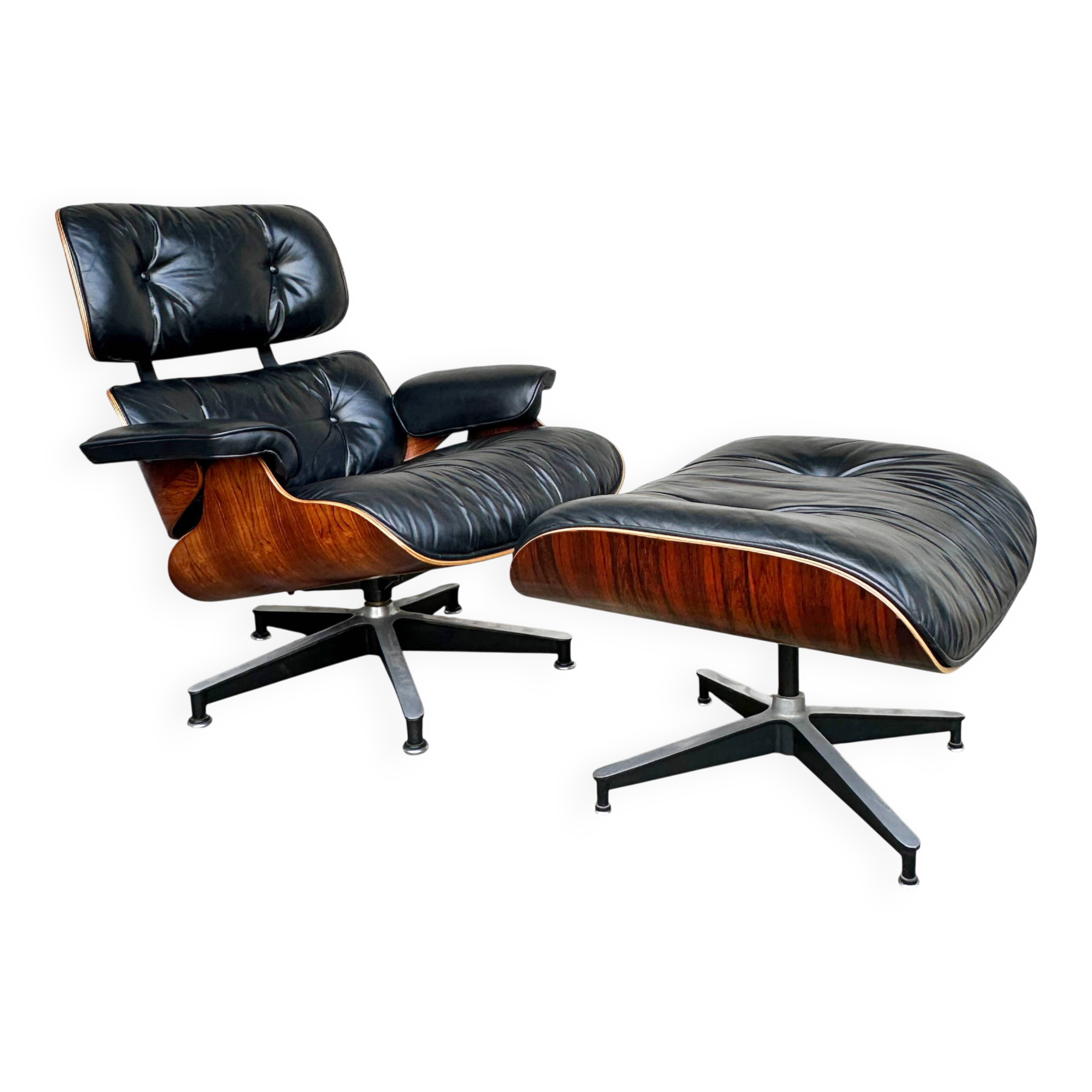 Fauteuil Lounge et ottoman Herman Miller Charles & Ray Eames, palissandre