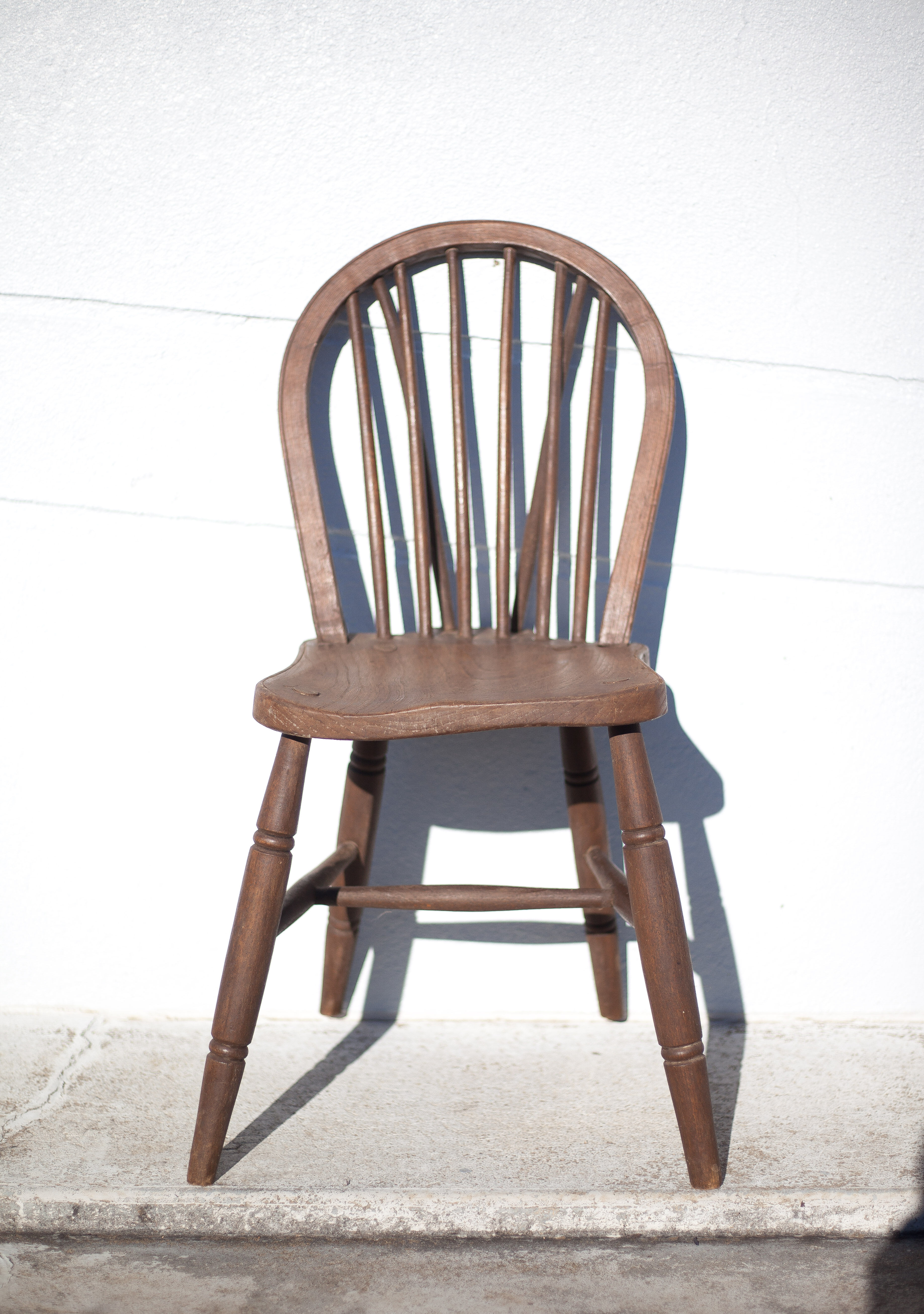 Stamped curved wooden chair, 40s, bistro chair, Windsor chair, extra chair