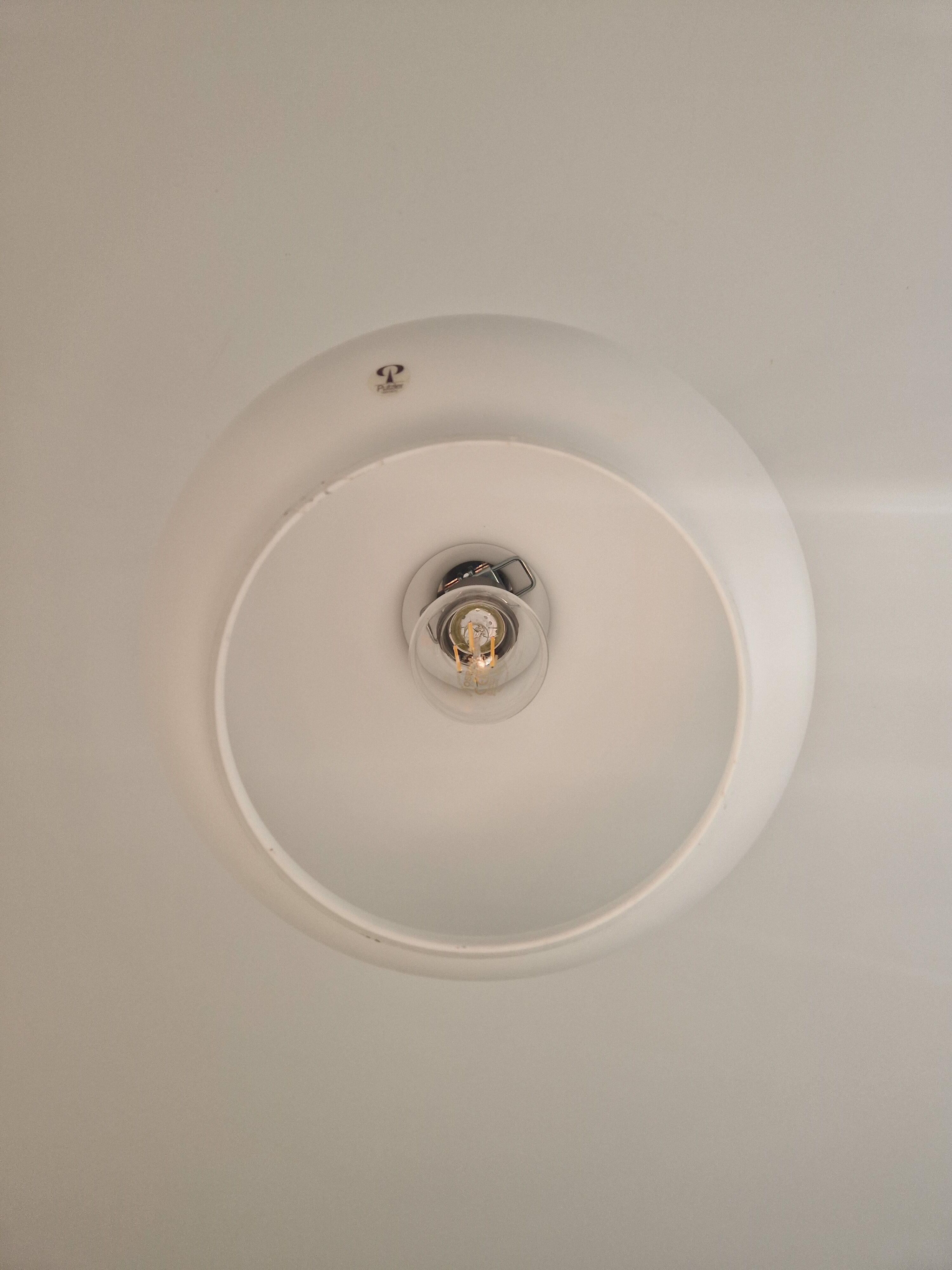 White opaline pendant lamp, Peill & Putzler, 70s