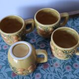 4 vintage slip fruit cups
