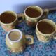 4 vintage slip fruit cups