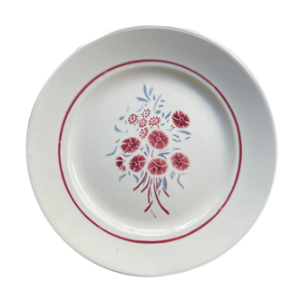 Flat plate Badonviller in earthenware Francine