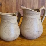 Set of 2 small creamer pitchers in Rhodaceram stoneware 30 cl, 20 cl