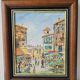 Oil Painting on Canvas Saint Jean de Luz Rue de la République signed Gil Va