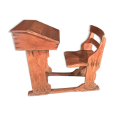 Old desk-school chair in Burmese teak