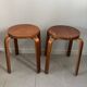 Pair of Artek stools model E60 (rare version with 4 legs), Alvar Aalto