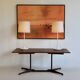 A large wooden desk. Italy 70s