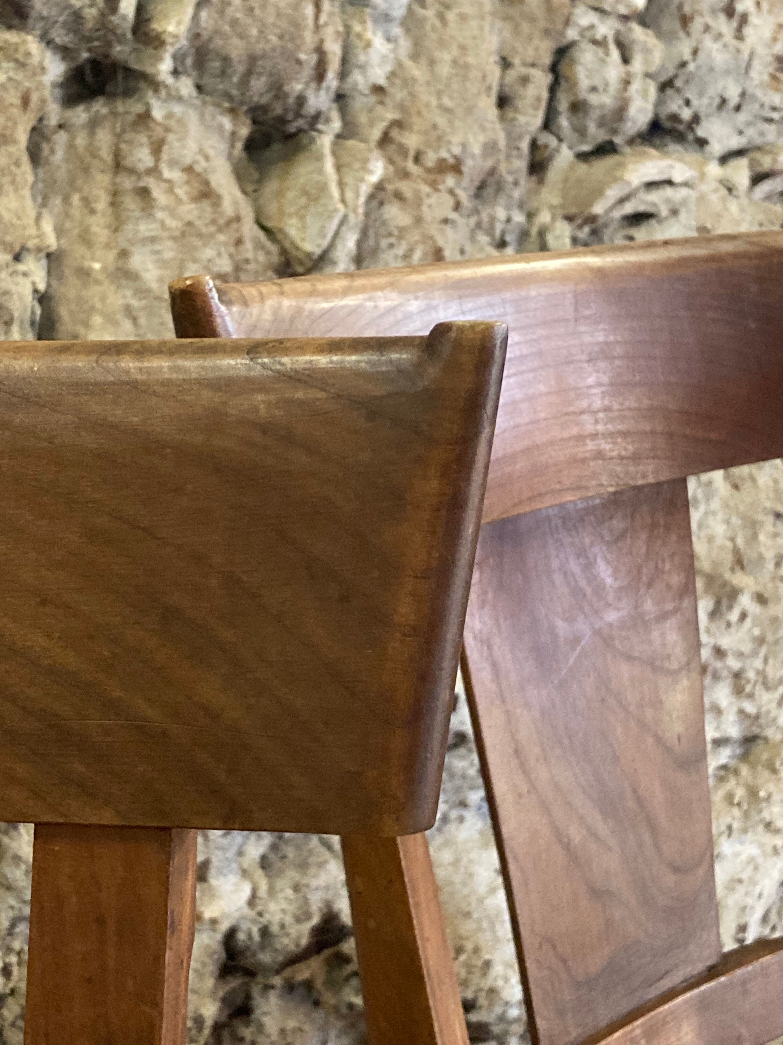 3 rustic chairs mulched solid wood Directoire