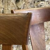 3 rustic chairs mulched solid wood Directoire