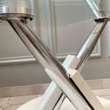 Vintage glass and chrome coffee table