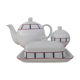 Basque porcelain teapot , Porcelain Basque butter maker , Porcelain Basque sugar bowl