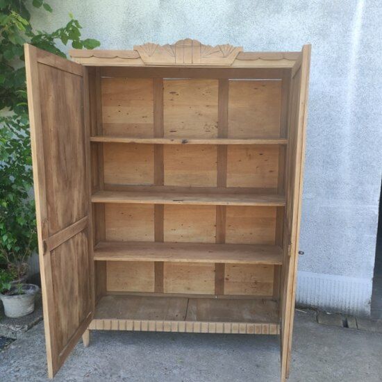 Natural wood cabinet, linen