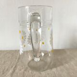 Vintage Glass Pitcher Marguerites