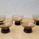 5 70's smoked glass cups