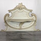 Louis XV white rock bedside pair