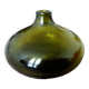 Petit vase boule en verre fait main vert foncé