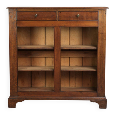 Bibliothèque / étagère en chêne anglais antique du milieu du 19e siècle