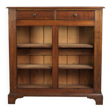 Bibliothèque / étagère en chêne anglais antique du milieu du 19e siècle