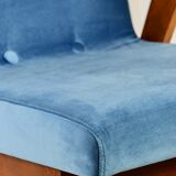 Vintage Ocean Blue Easy Chair attributed to Mieczyslaw Puchala, 1970s