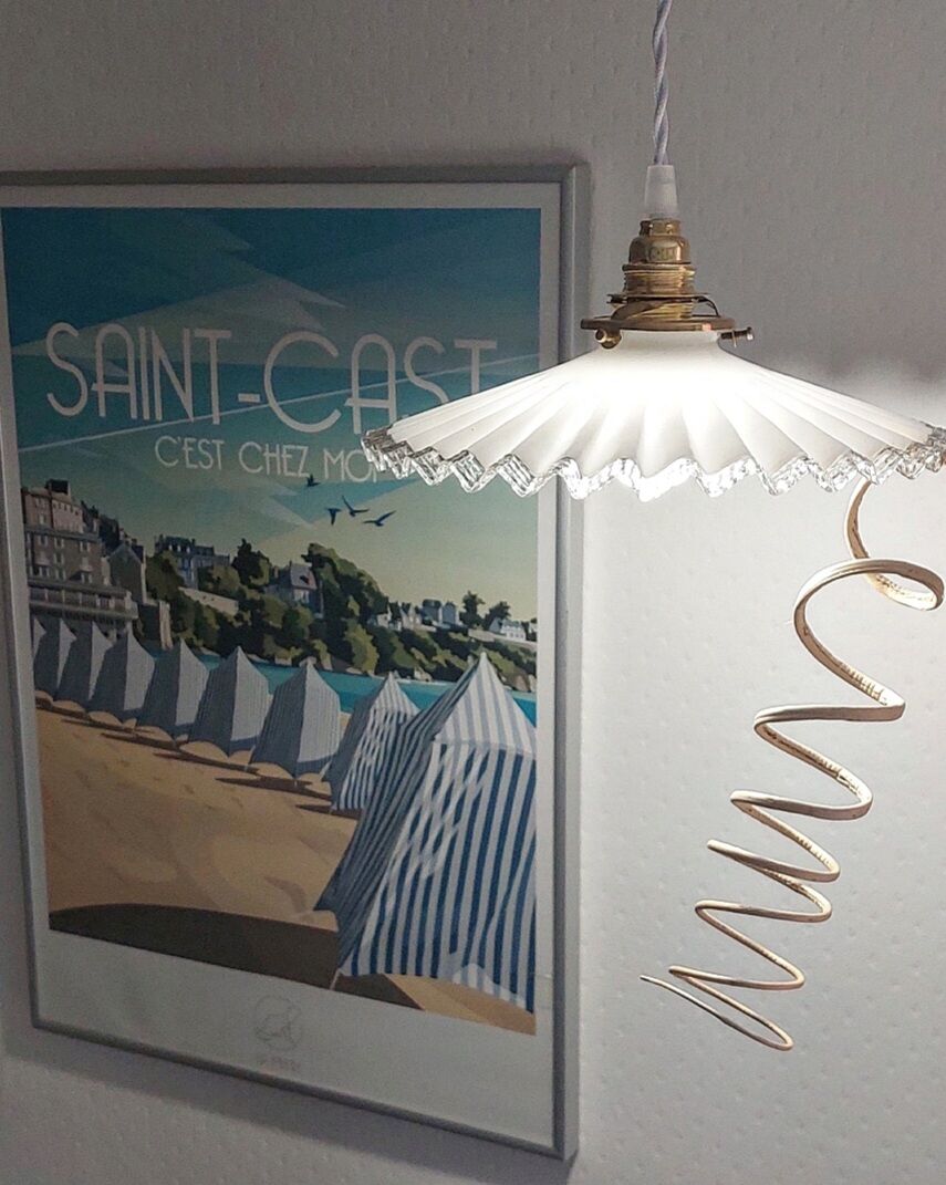 Vintage opaline pendant lamp
