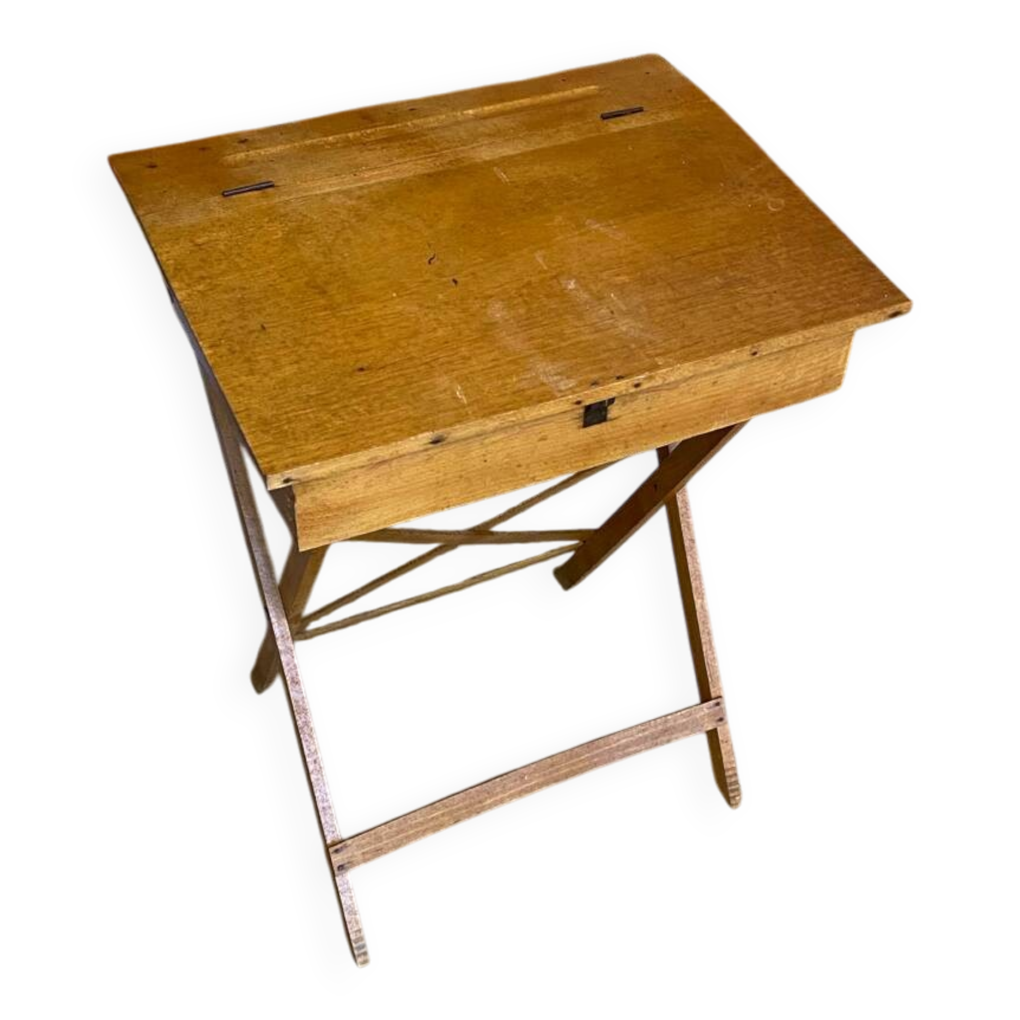 Antique children's wooden folding desk with case 50s vintage