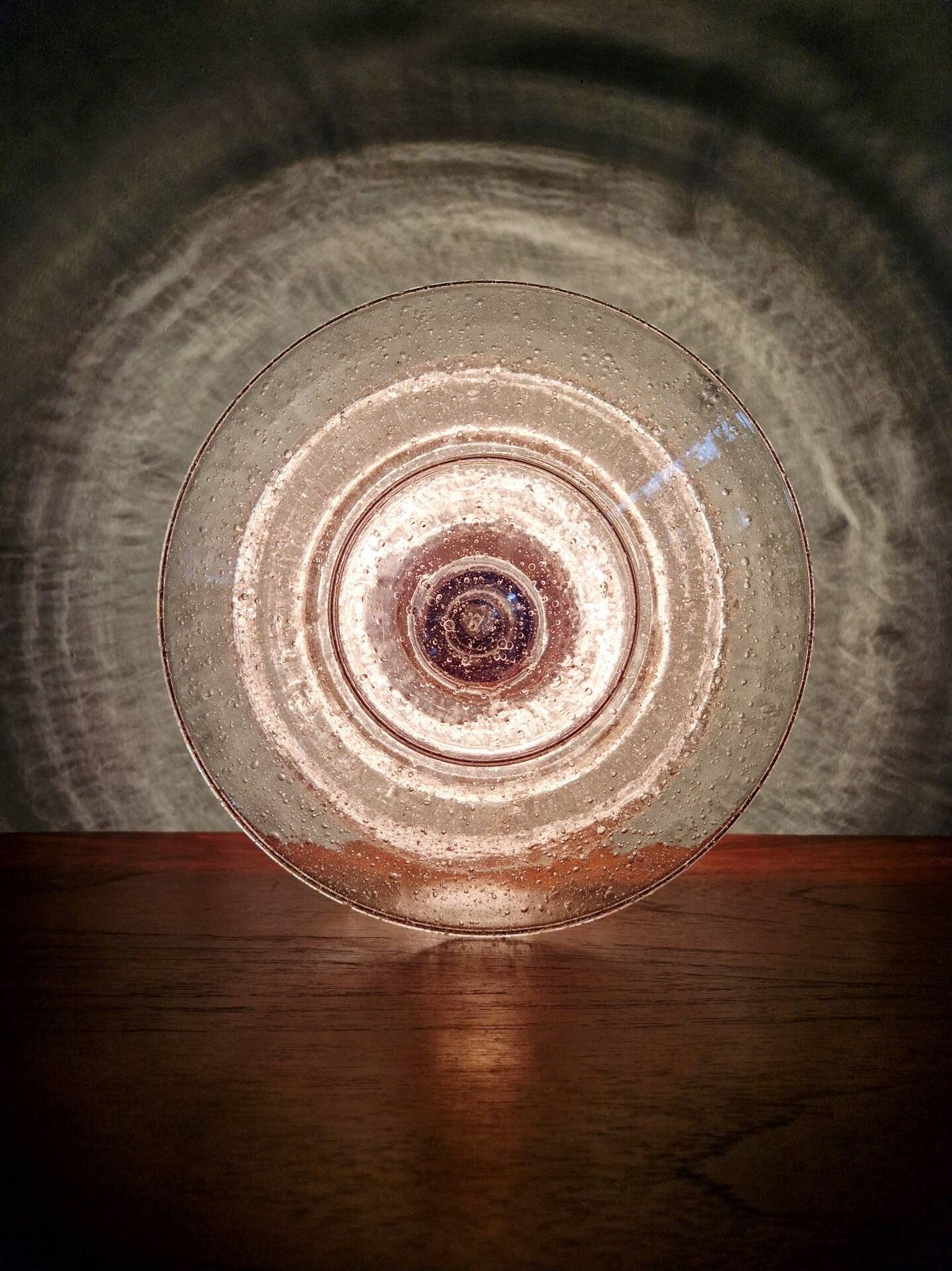 Ceiling light meerpaal in transparent bubbled glass, raak amsterdam, 1970