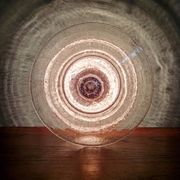 Ceiling light meerpaal in transparent bubbled glass, raak amsterdam, 1970