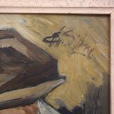 Oil on panel portrait of an old bearded man