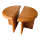 Solid oak matching side / coffee tables / 1970s