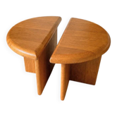 Solid oak matching side / coffee tables / 1970s