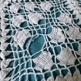Large vintage handmade crochet bedspread