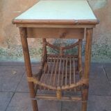 Bedside in rattan and bamboo